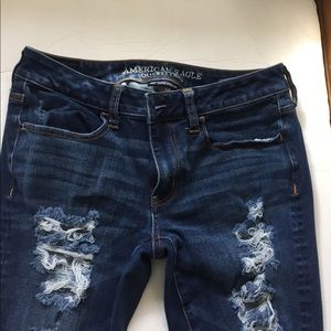 American Eagle dark wash ripped jeans